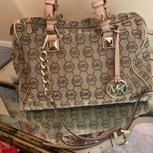 Michael Kors metallic MK logo purse